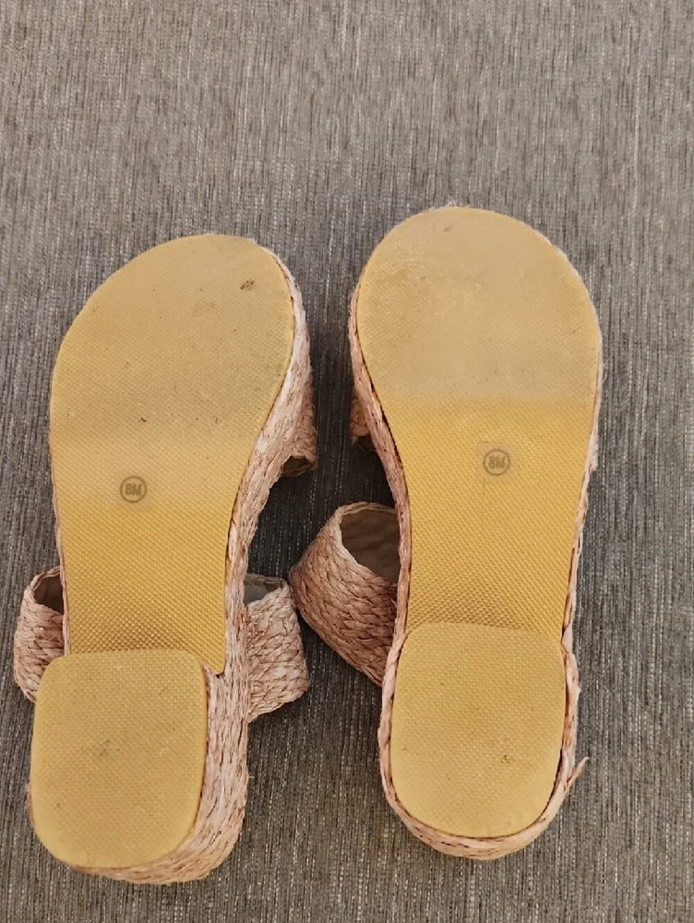Women’s Woven Platform Slide Sandals in Natural Tan